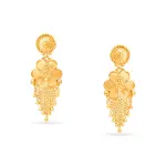 22K Gold Floral Designer Necklace Set with Matching Earrings