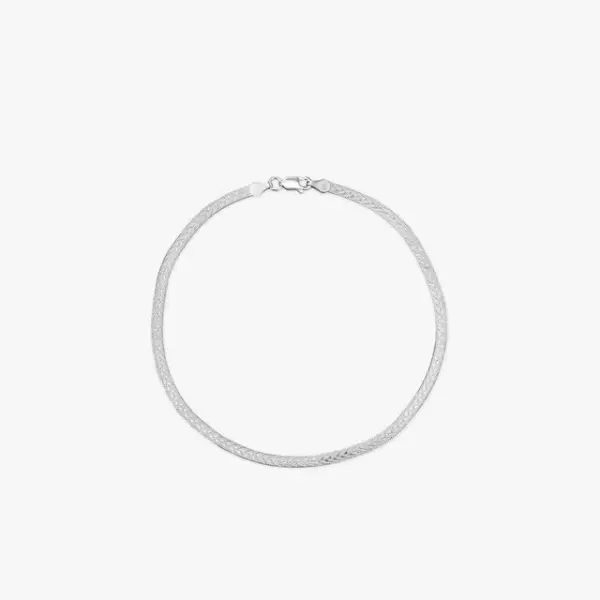 Sleek Texture Silver Anklet