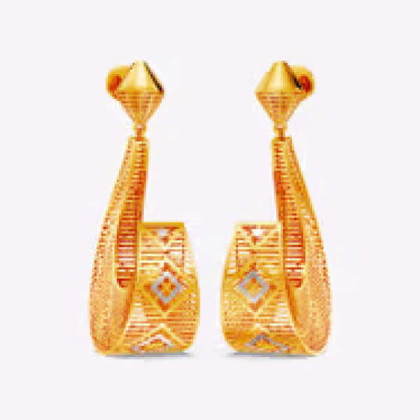 Traditional 22K Gold Jhumka Drop Earrings
