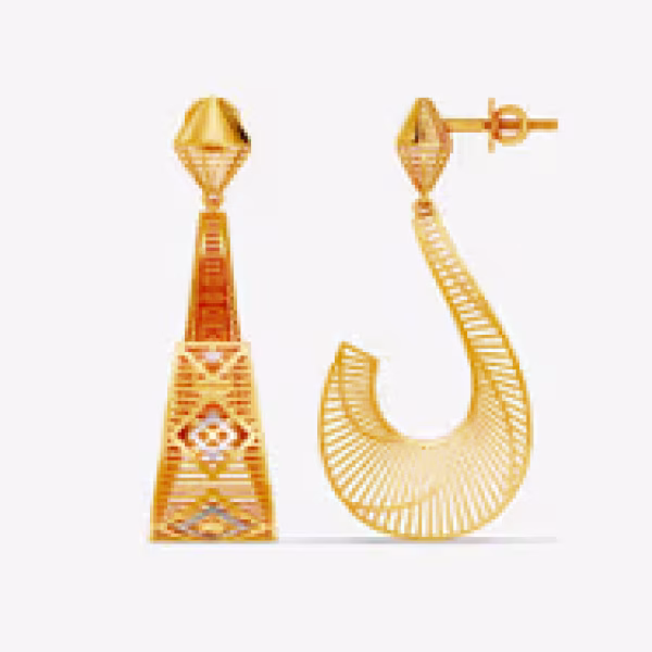 Traditional 22K Gold Jhumka Drop Earrings